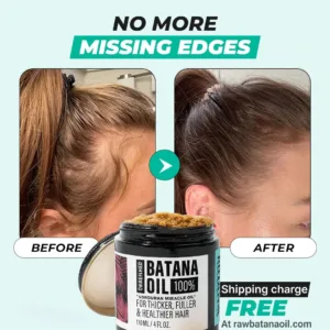 Raw Batana oil before and after